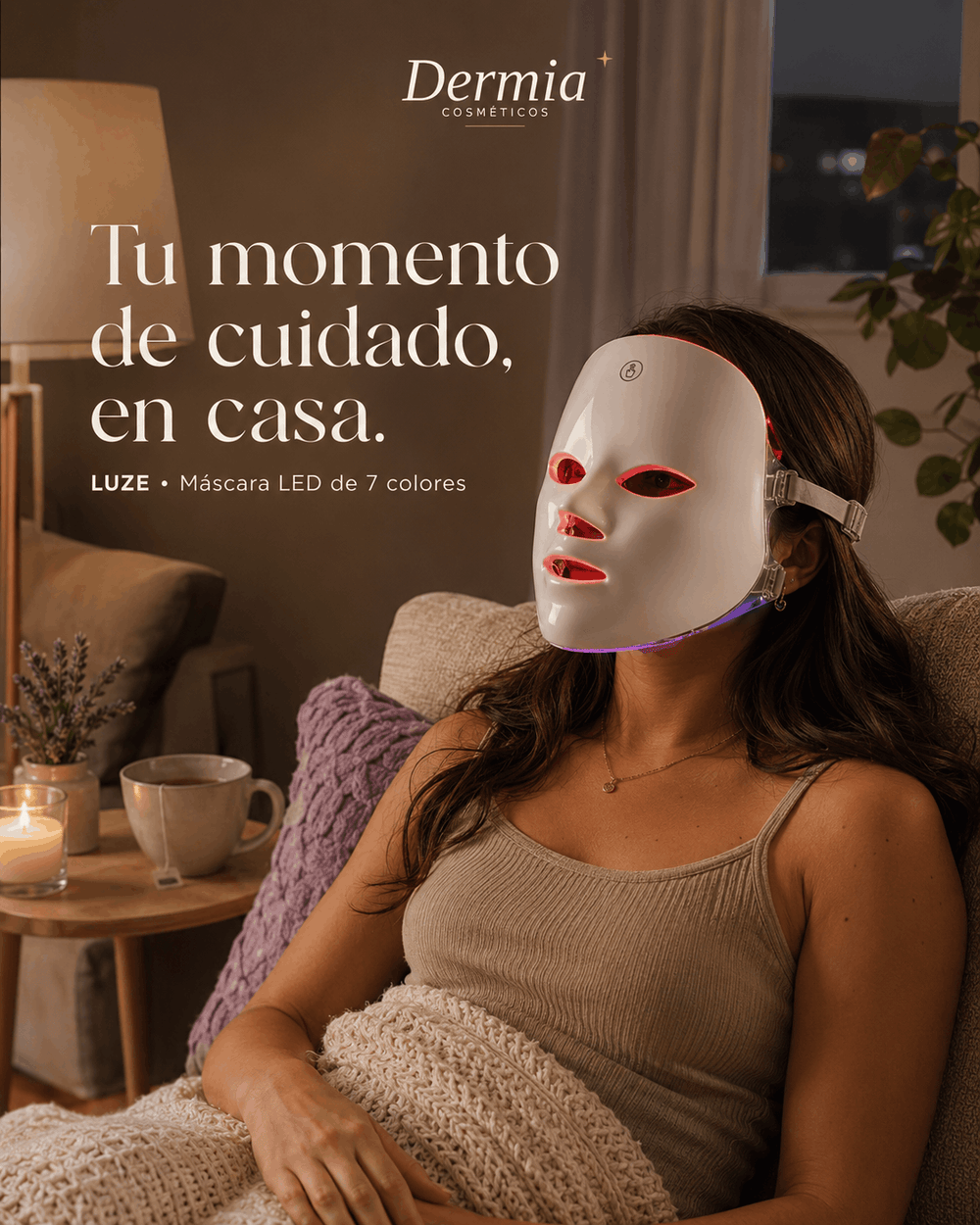 LUZE mascarilla LED facial en una rutina de skincare