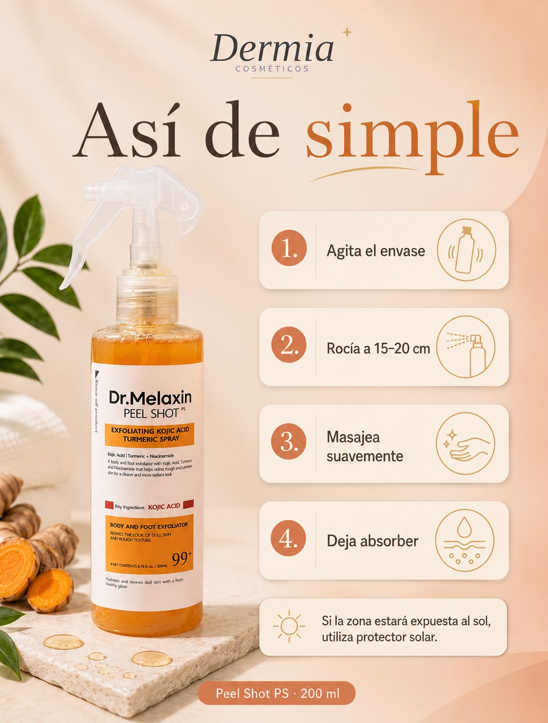 Cómo aplicar el Dr. Melaxin Peel Shot en cuatro pasos
